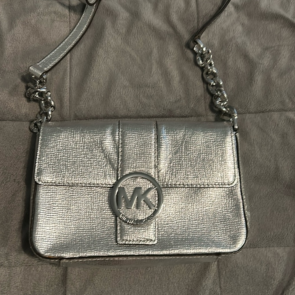 Michael Kors Silver Small Handbag 8x5inches